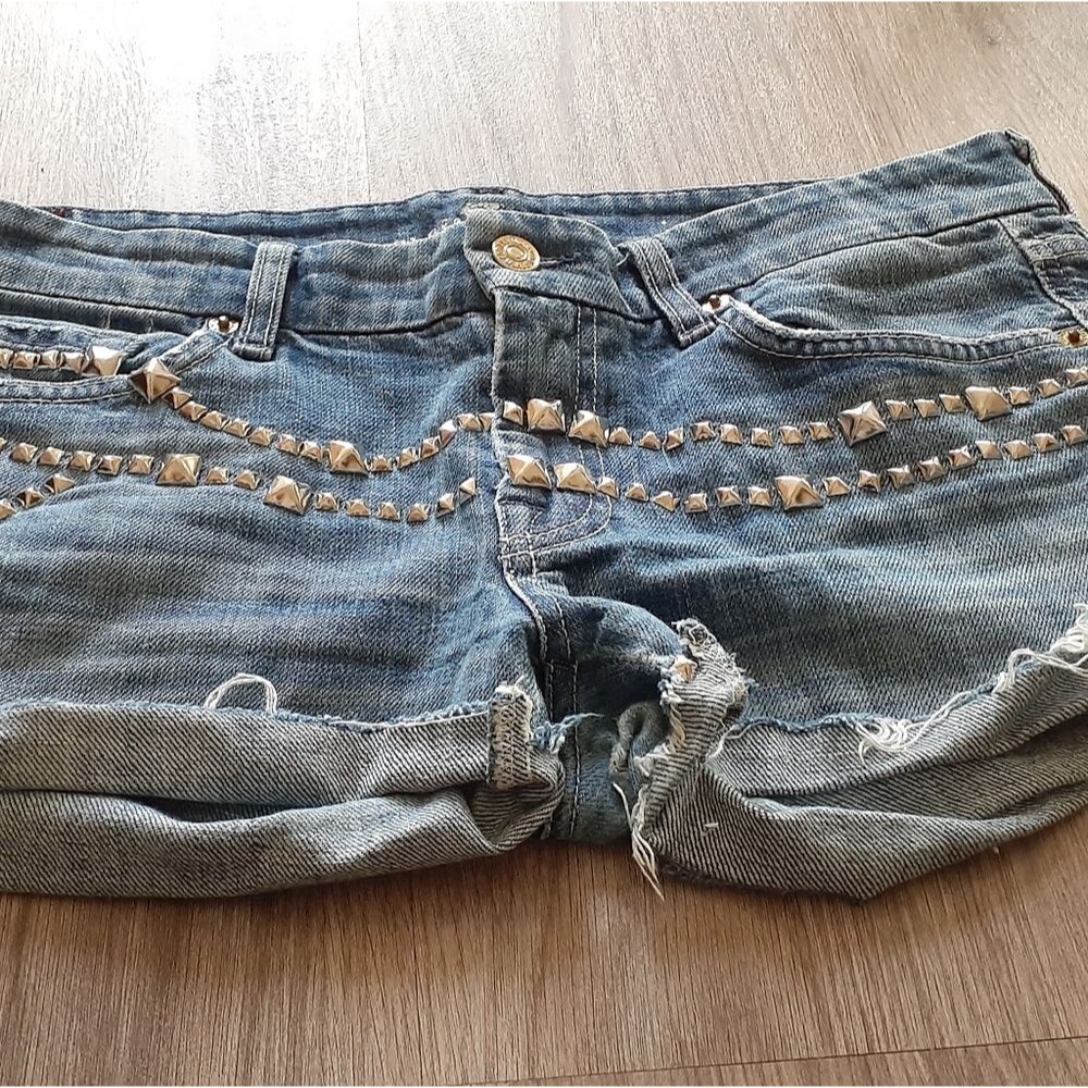 7 for all mankind custom studded jean shorts- 29